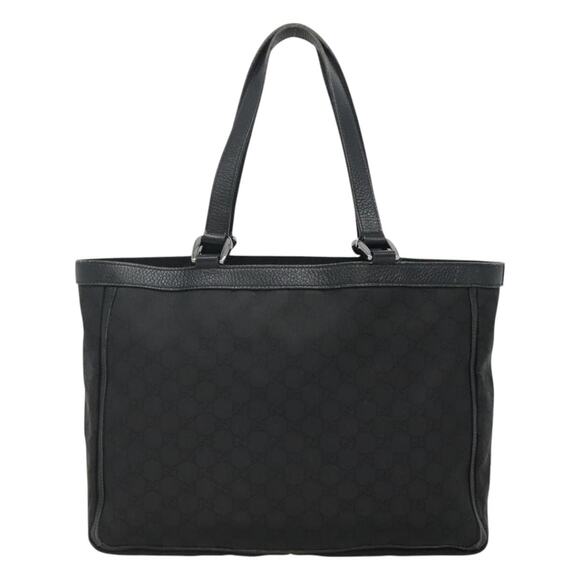 GUCCI GG Canvas Tote Bag Nylon Outlet Black Silver - Picture 3 of 16